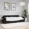 vidaXL Sofa z materacem do spania, czarna, 90x190 cm, aksamit