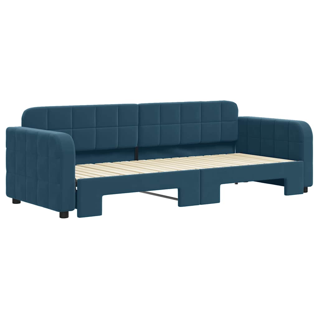vidaXL Sofa rozsuwana, niebieska, 80x200 cm, aksamit