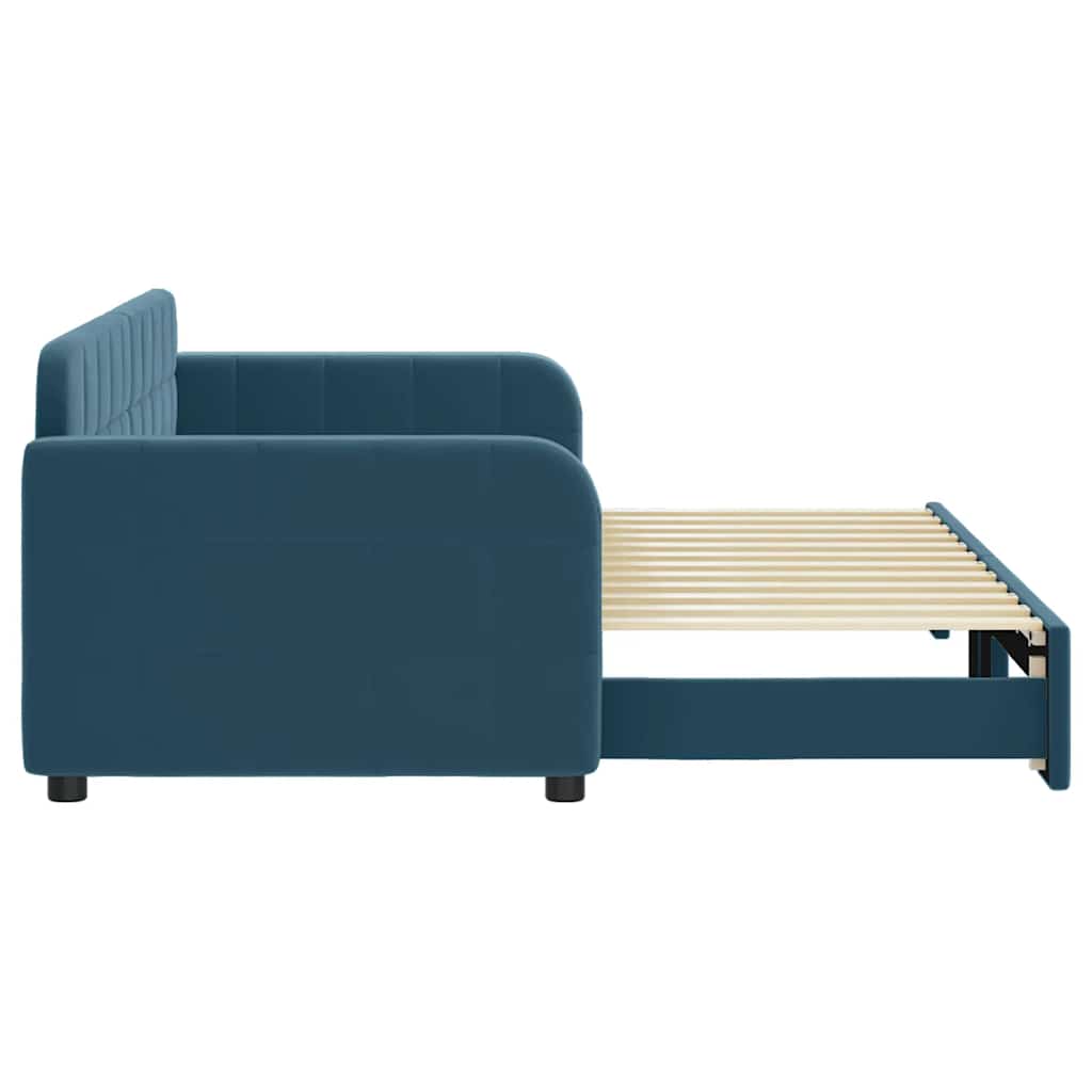 vidaXL Sofa rozsuwana, niebieska, 80x200 cm, aksamit