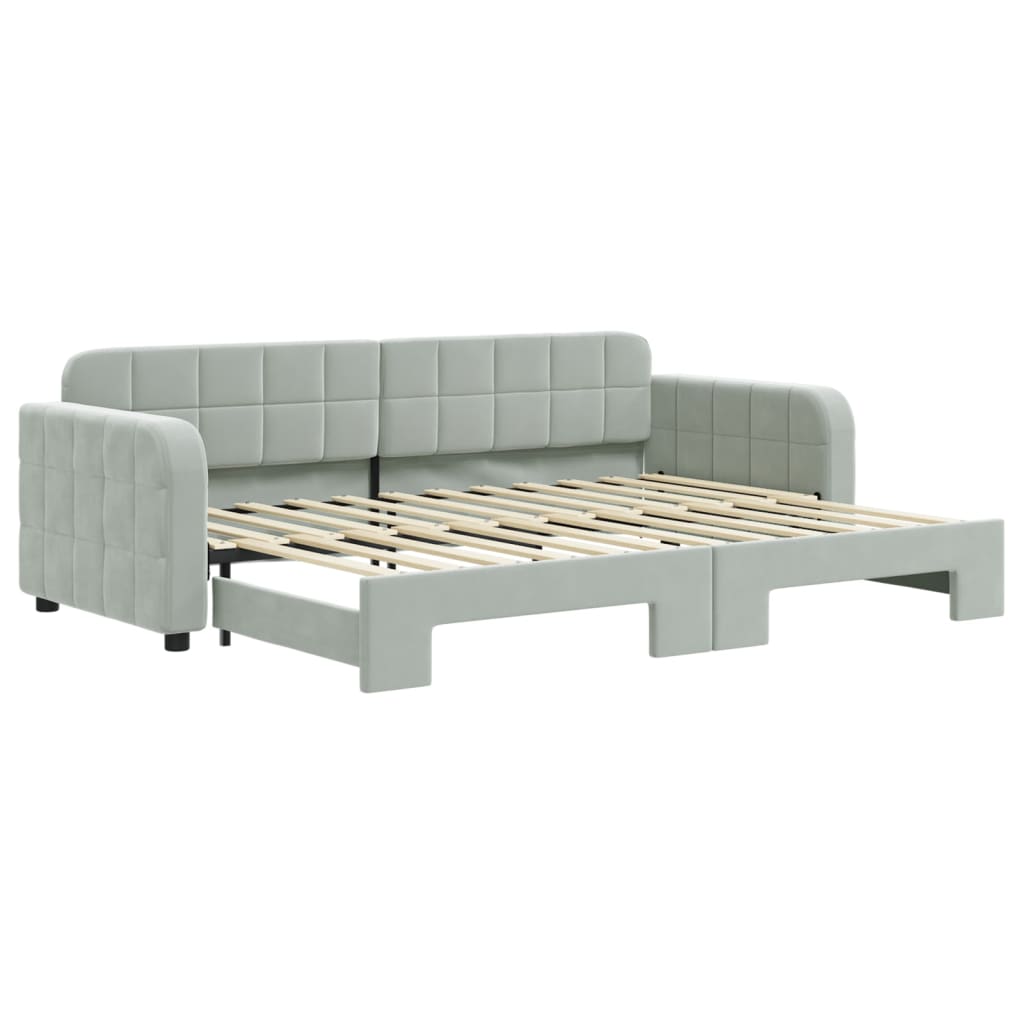 vidaXL Sofa rozsuwana, jasnoszara, 80x200 cm, aksamit