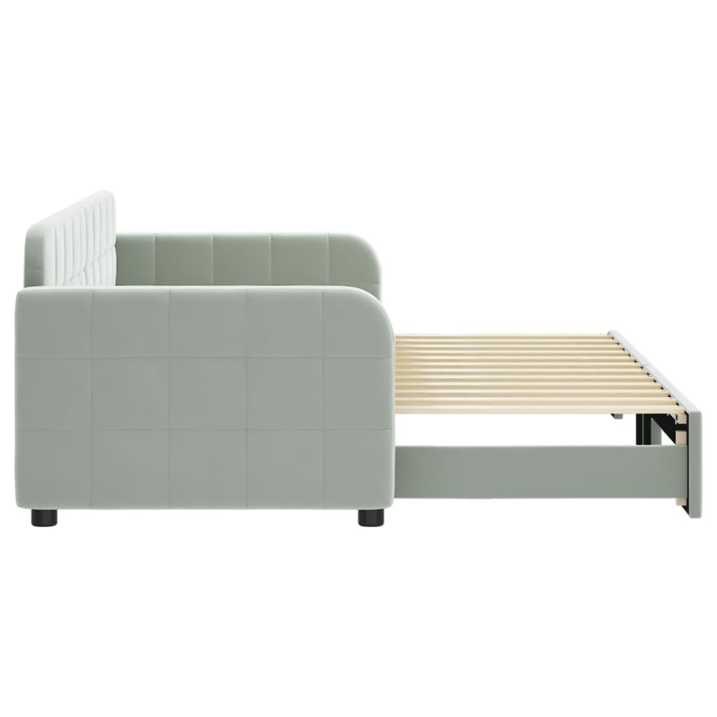 vidaXL Sofa rozsuwana, jasnoszara, 80x200 cm, aksamit