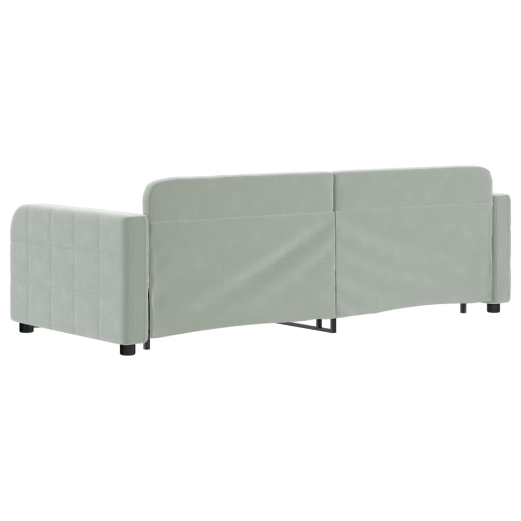 vidaXL Sofa rozsuwana, jasnoszara, 80x200 cm, aksamit