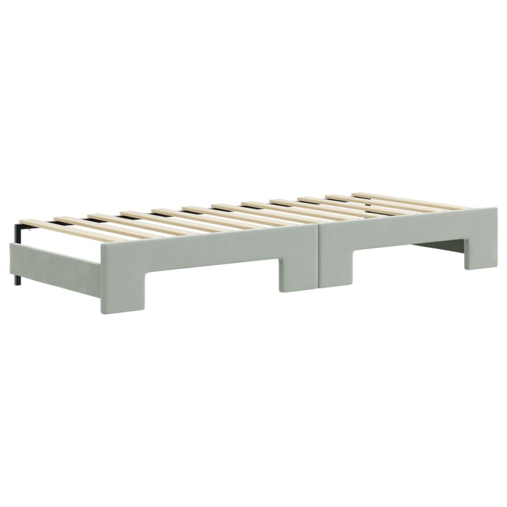 vidaXL Sofa rozsuwana, jasnoszara, 80x200 cm, aksamit