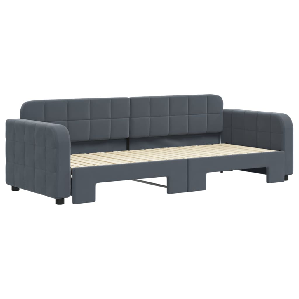 vidaXL Sofa rozsuwana, ciemnozielona, 80x200 cm, aksamit