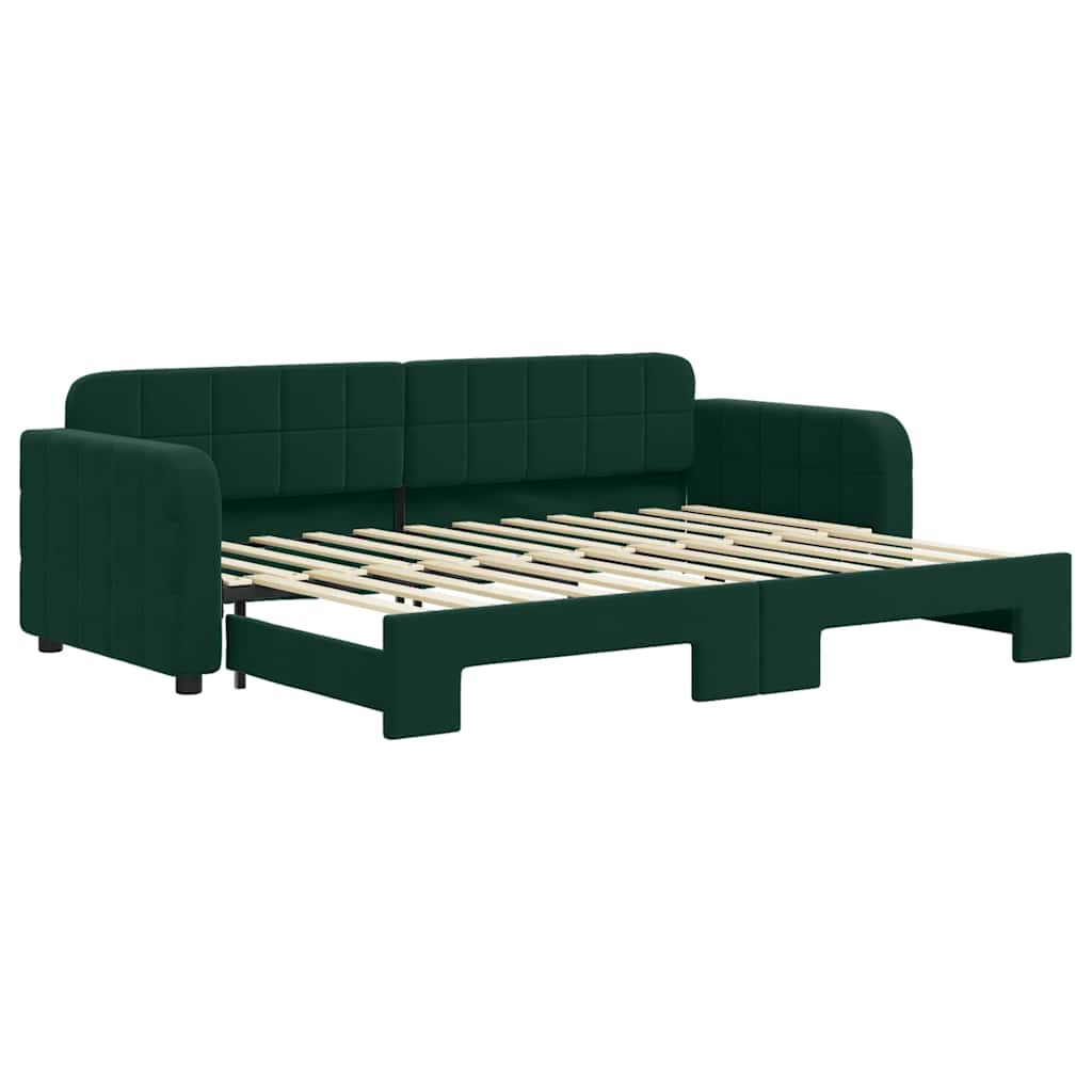 vidaXL Sofa rozsuwana, ciemnozielona, 80x200 cm, aksamit