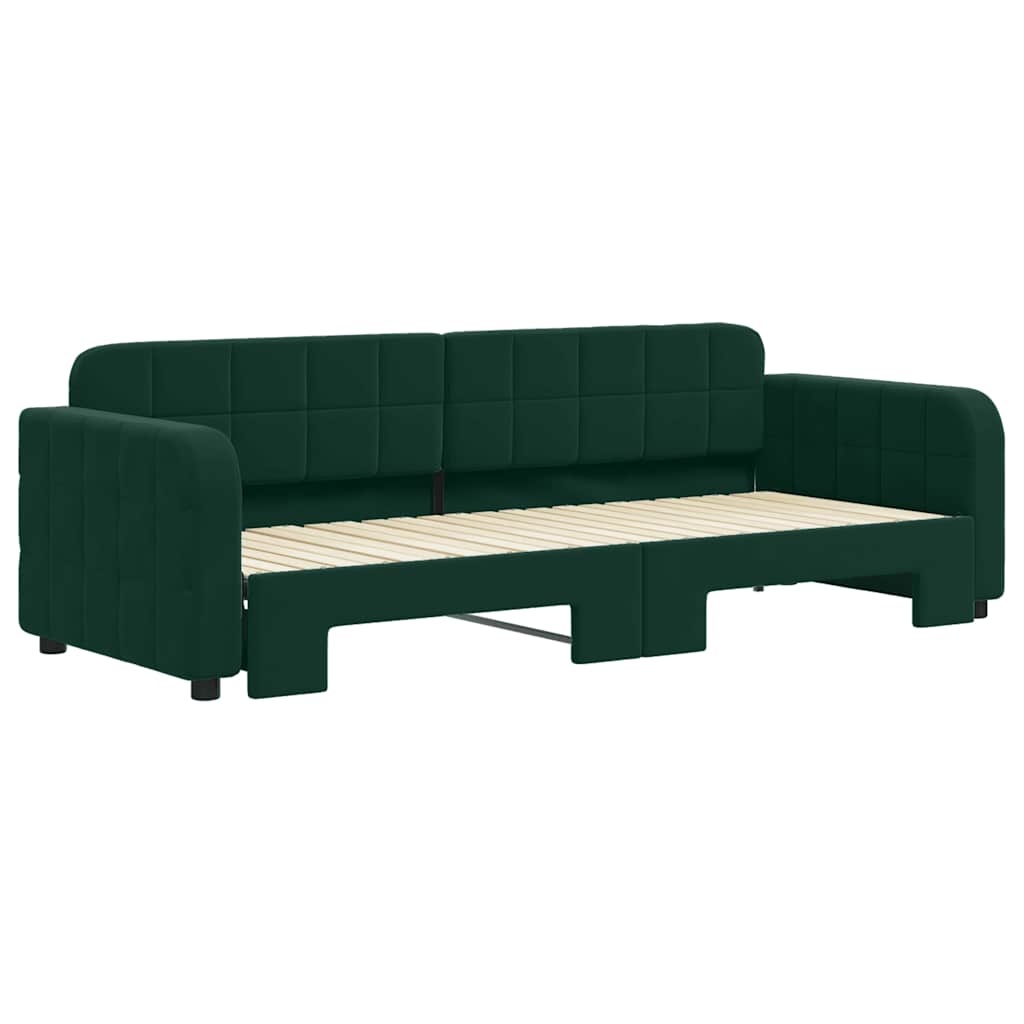 vidaXL Sofa rozsuwana, ciemnozielona, 80x200 cm, aksamit