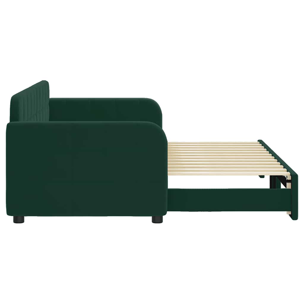vidaXL Sofa rozsuwana, ciemnozielona, 80x200 cm, aksamit