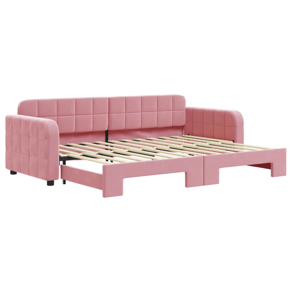 vidaXL Sofa rozsuwana, różowa, 80x200 cm, aksamit