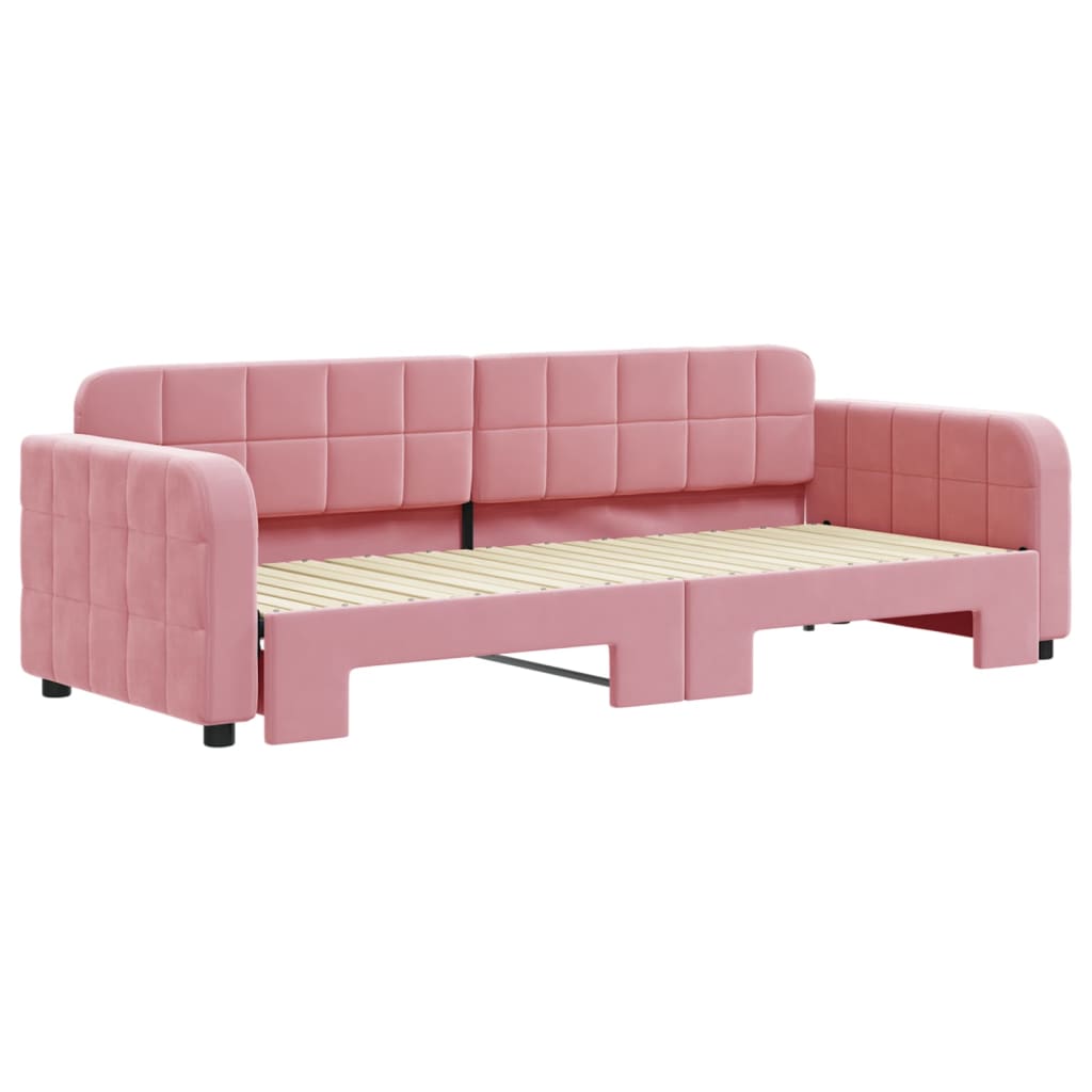 vidaXL Sofa rozsuwana, różowa, 80x200 cm, aksamit