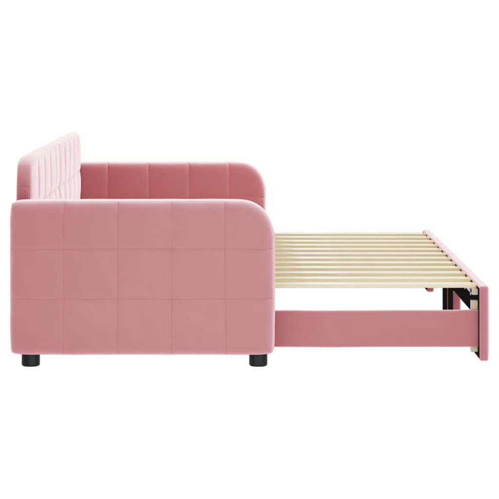 vidaXL Sofa rozsuwana, różowa, 80x200 cm, aksamit
