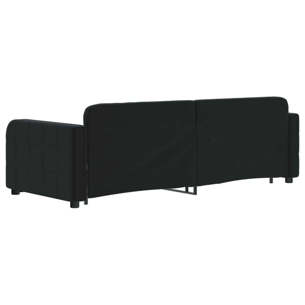vidaXL Sofa rozsuwana, czarna, 80x200 cm, aksamit