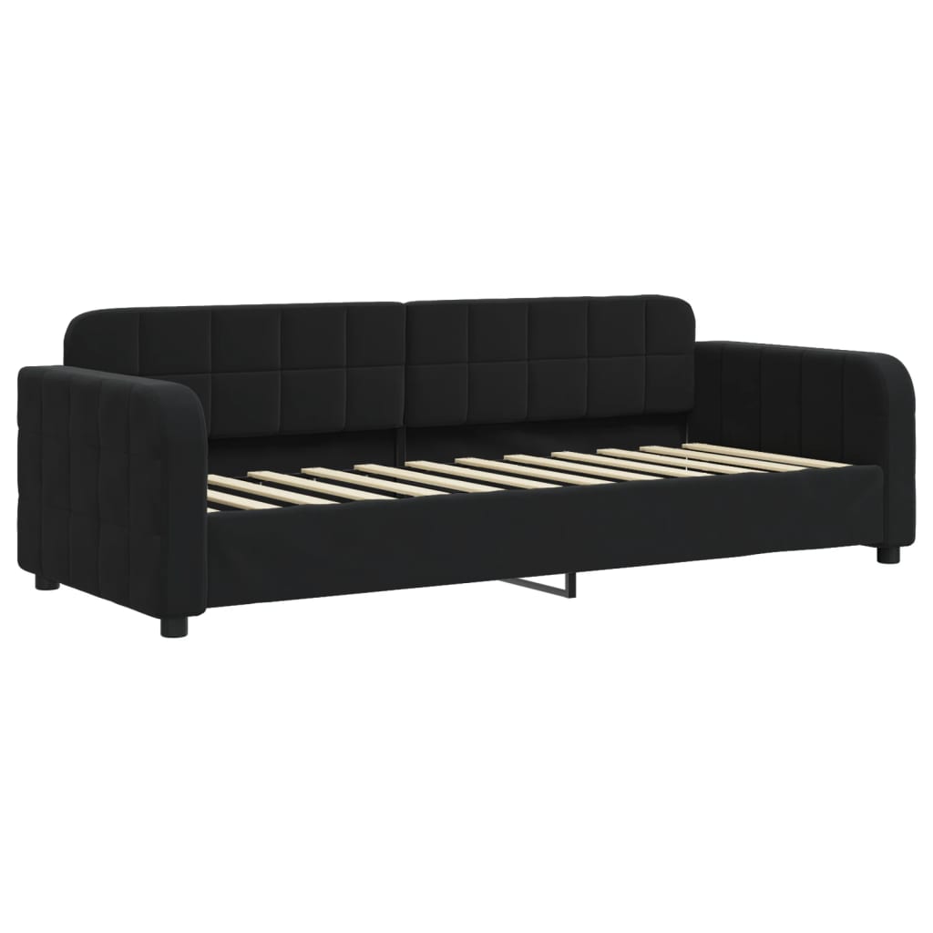 vidaXL Sofa rozsuwana, czarna, 80x200 cm, aksamit