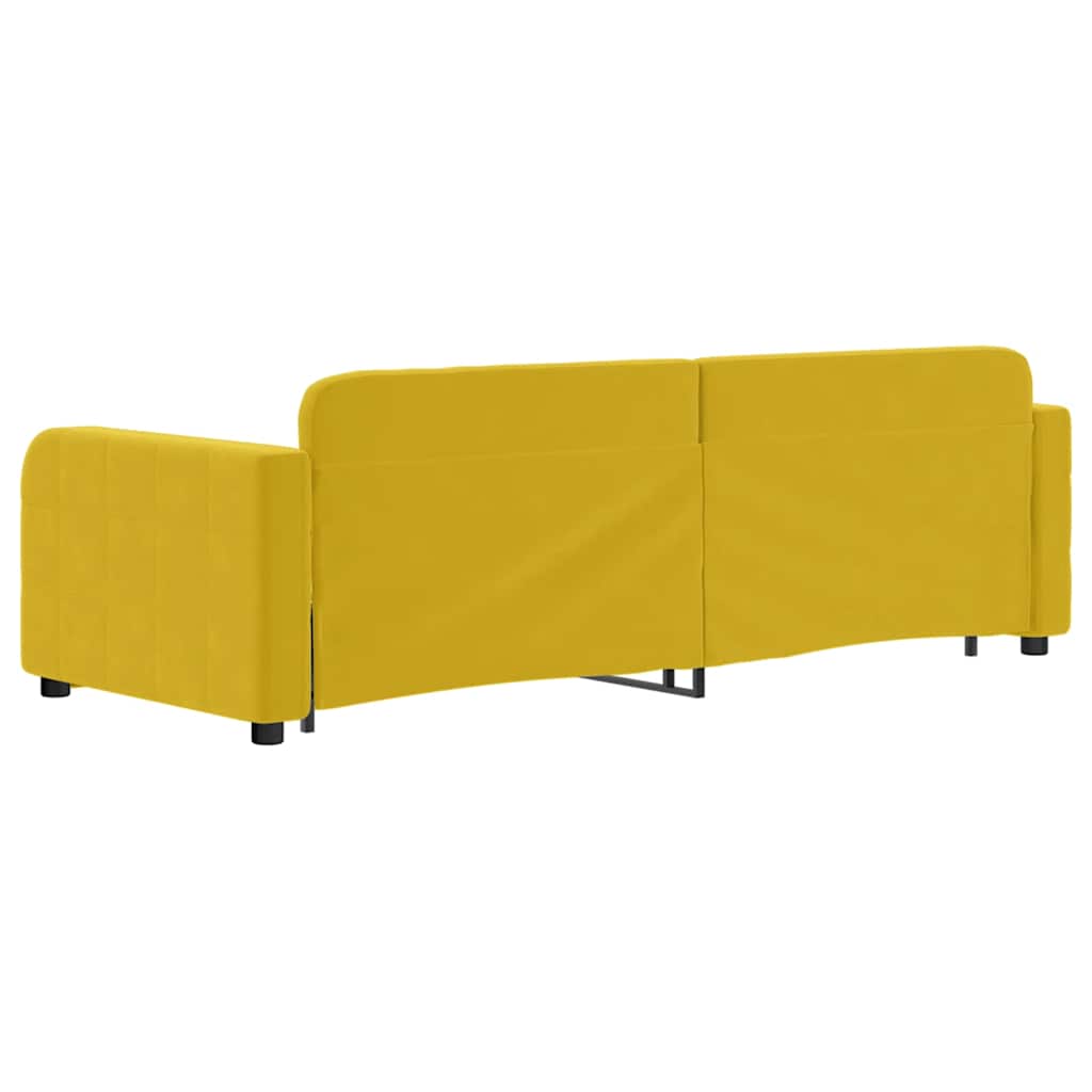 vidaXL Sofa rozsuwana, żółta, 80x200 cm, aksamit