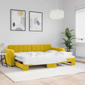 vidaXL Sofa rozsuwana, żółta, 80x200 cm, aksamit
