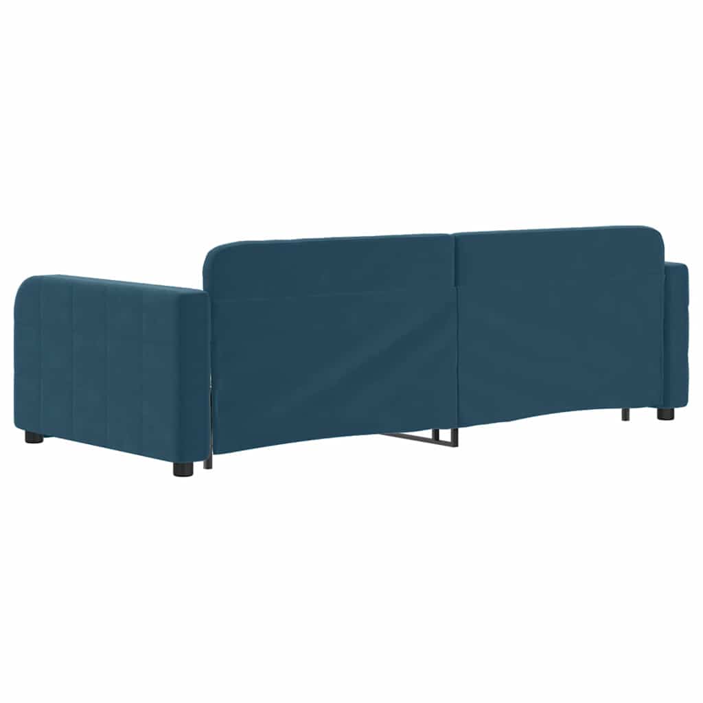 vidaXL Sofa rozsuwana, niebieska, 90x200 cm, aksamit