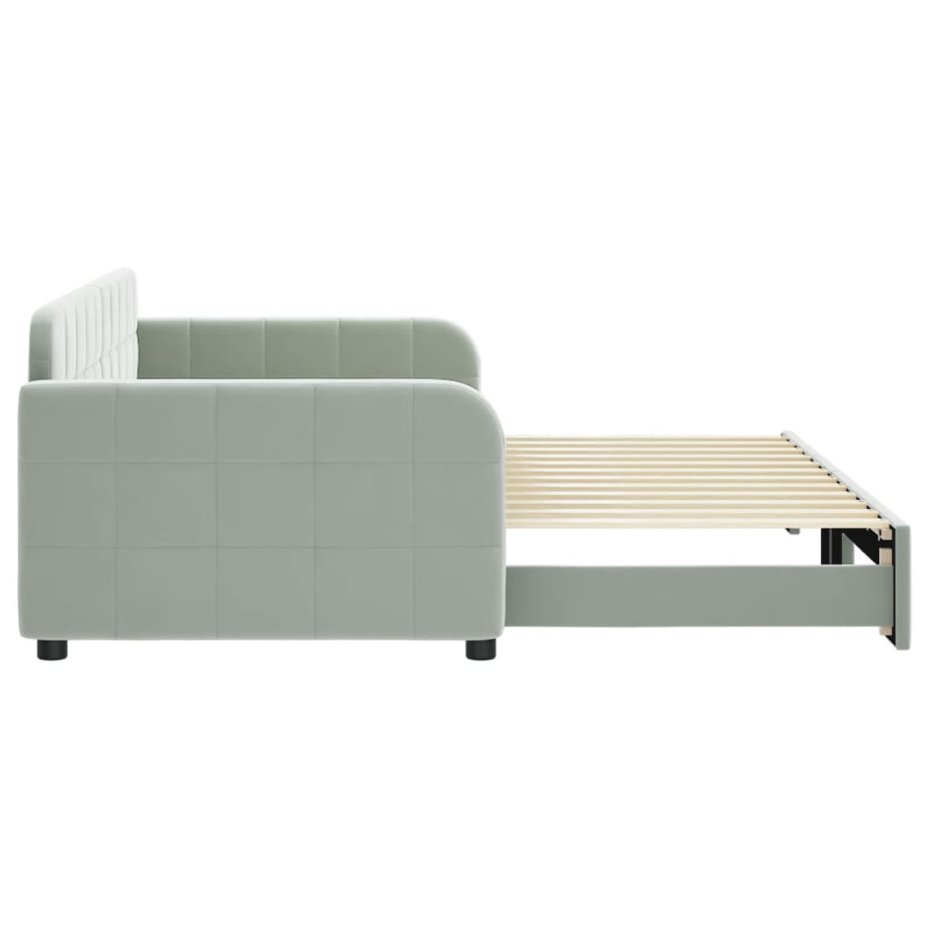 vidaXL Sofa rozsuwana, jasnoszara, 90x200 cm, aksamit