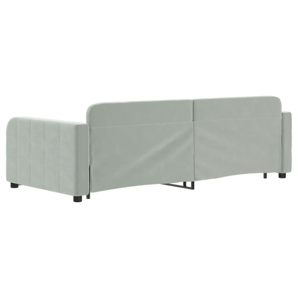 vidaXL Sofa rozsuwana, jasnoszara, 90x200 cm, aksamit