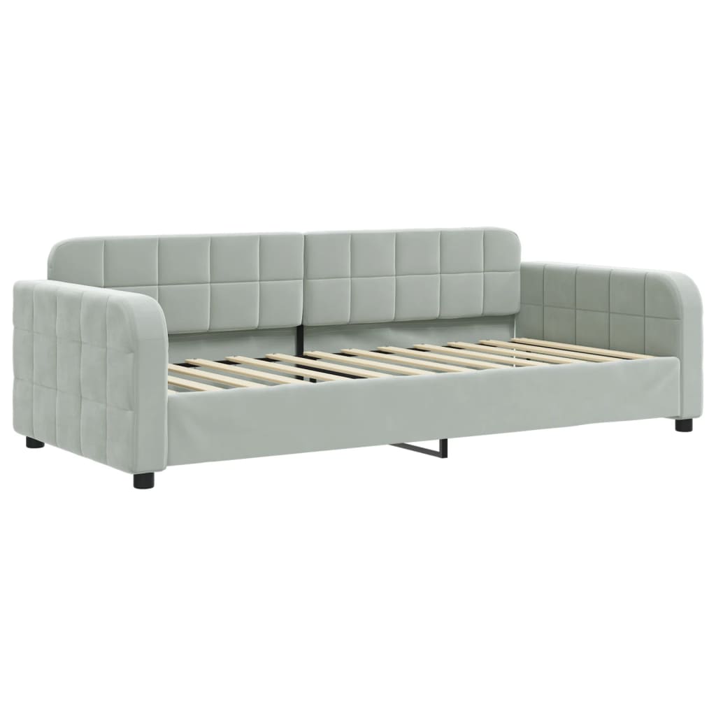 vidaXL Sofa rozsuwana, jasnoszara, 90x200 cm, aksamit
