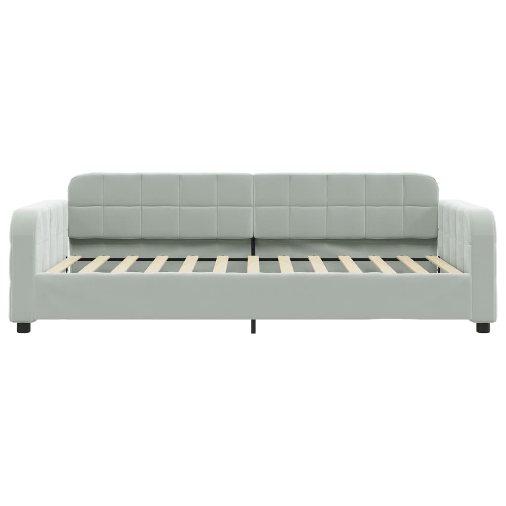vidaXL Sofa rozsuwana, jasnoszara, 90x200 cm, aksamit