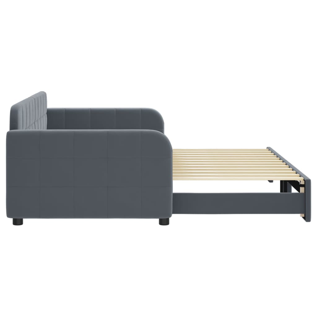 vidaXL Sofa rozsuwana, ciemnoszara, 90x200 cm, aksamit