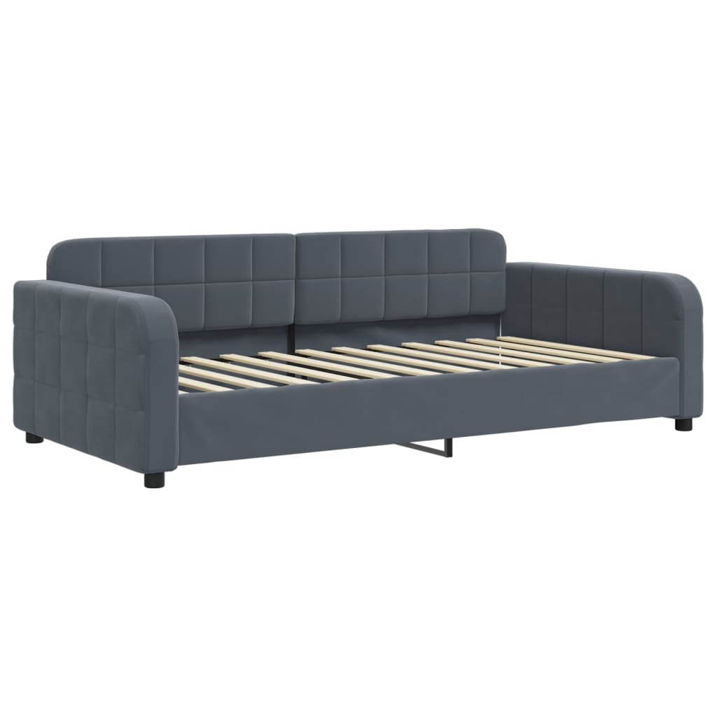 vidaXL Sofa rozsuwana, ciemnoszara, 90x200 cm, aksamit