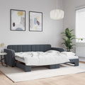 vidaXL Sofa rozsuwana, ciemnoszara, 90x200 cm, aksamit