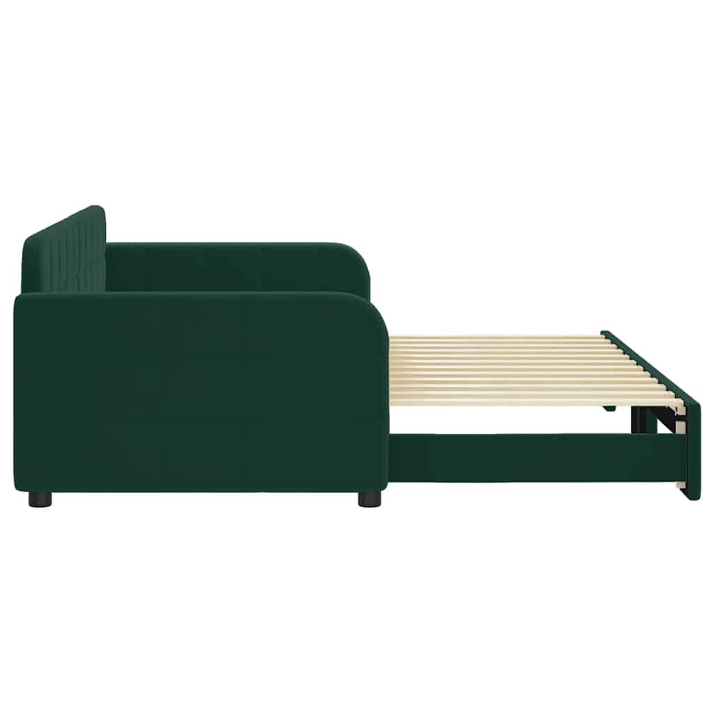 vidaXL Sofa rozsuwana, ciemnozielona, 90x200 cm, aksamit
