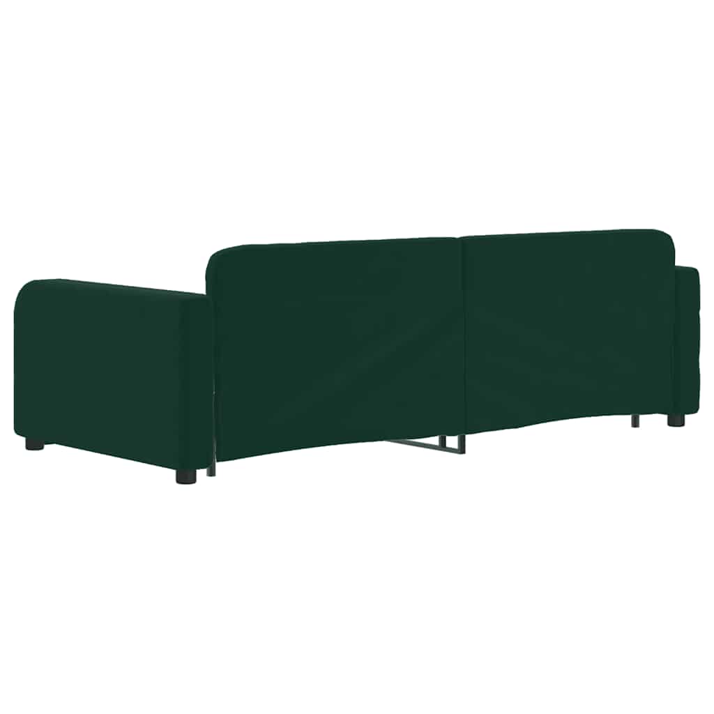 vidaXL Sofa rozsuwana, ciemnozielona, 90x200 cm, aksamit