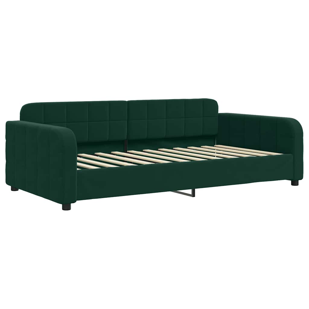 vidaXL Sofa rozsuwana, ciemnozielona, 90x200 cm, aksamit