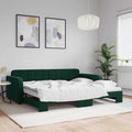vidaXL Sofa rozsuwana, ciemnozielona, 90x200 cm, aksamit