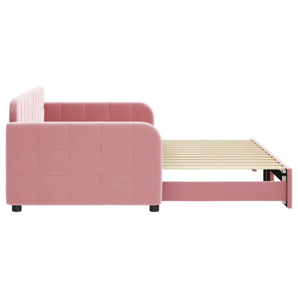 vidaXL Sofa rozsuwana, różowa, 90x200 cm, aksamit