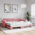 vidaXL Sofa rozsuwana, różowa, 90x200 cm, aksamit