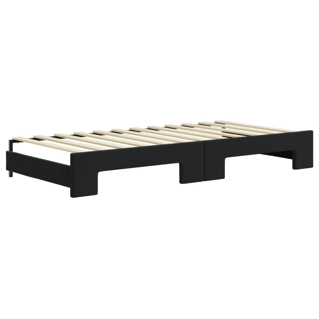 vidaXL Sofa rozsuwana, czarna, 90x200 cm, aksamit