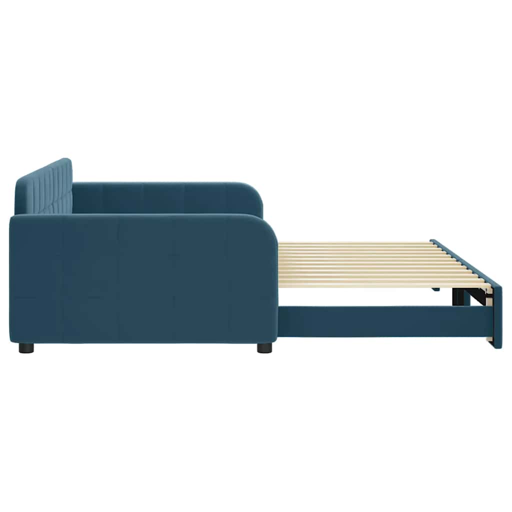 vidaXL Sofa rozsuwana, niebieska, 100x200 cm, aksamit