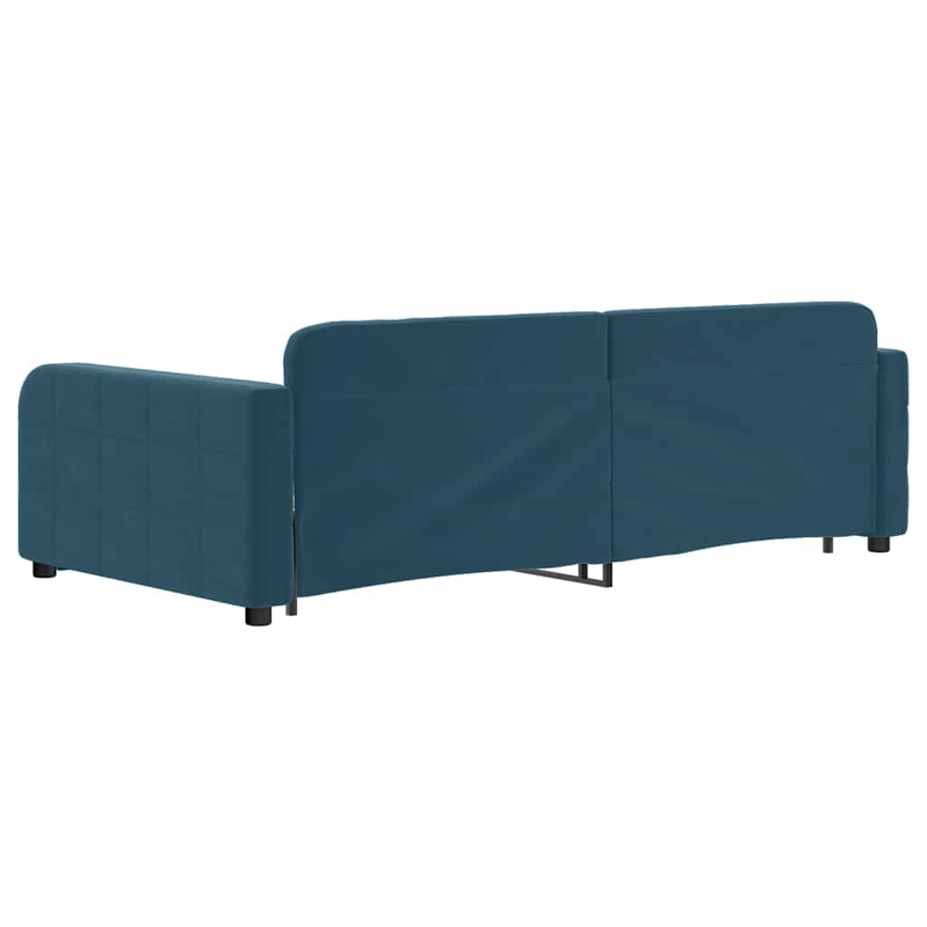vidaXL Sofa rozsuwana, niebieska, 100x200 cm, aksamit