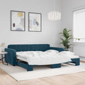 vidaXL Sofa rozsuwana, niebieska, 100x200 cm, aksamit
