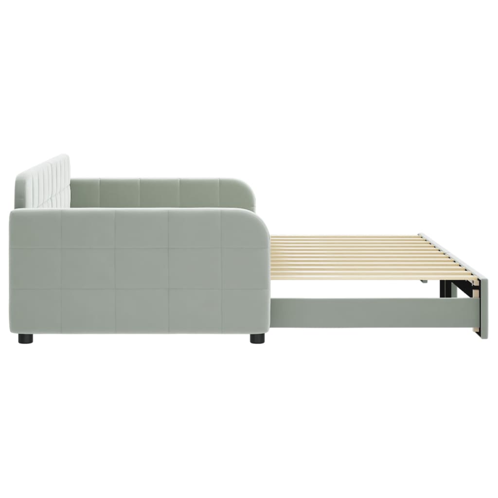 vidaXL Sofa rozsuwana, jasnoszara, 100x200 cm, aksamit