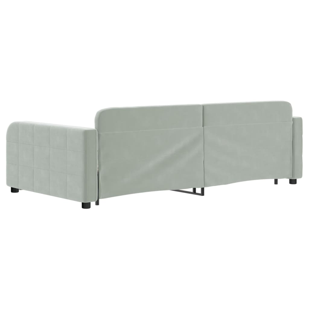 vidaXL Sofa rozsuwana, jasnoszara, 100x200 cm, aksamit