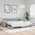 vidaXL Sofa rozsuwana, jasnoszara, 100x200 cm, aksamit