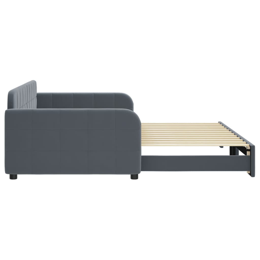 vidaXL Sofa rozsuwana, ciemnoszara, 100x200 cm, aksamit