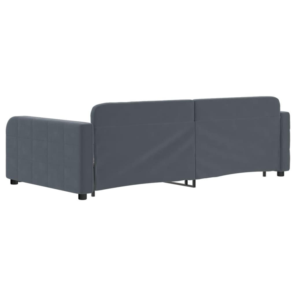 vidaXL Sofa rozsuwana, ciemnoszara, 100x200 cm, aksamit