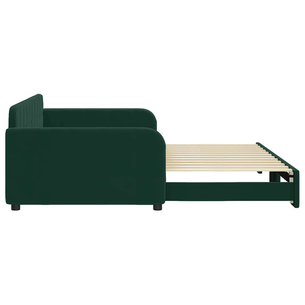 vidaXL Sofa rozsuwana, ciemnozielona, 100x200 cm, aksamit