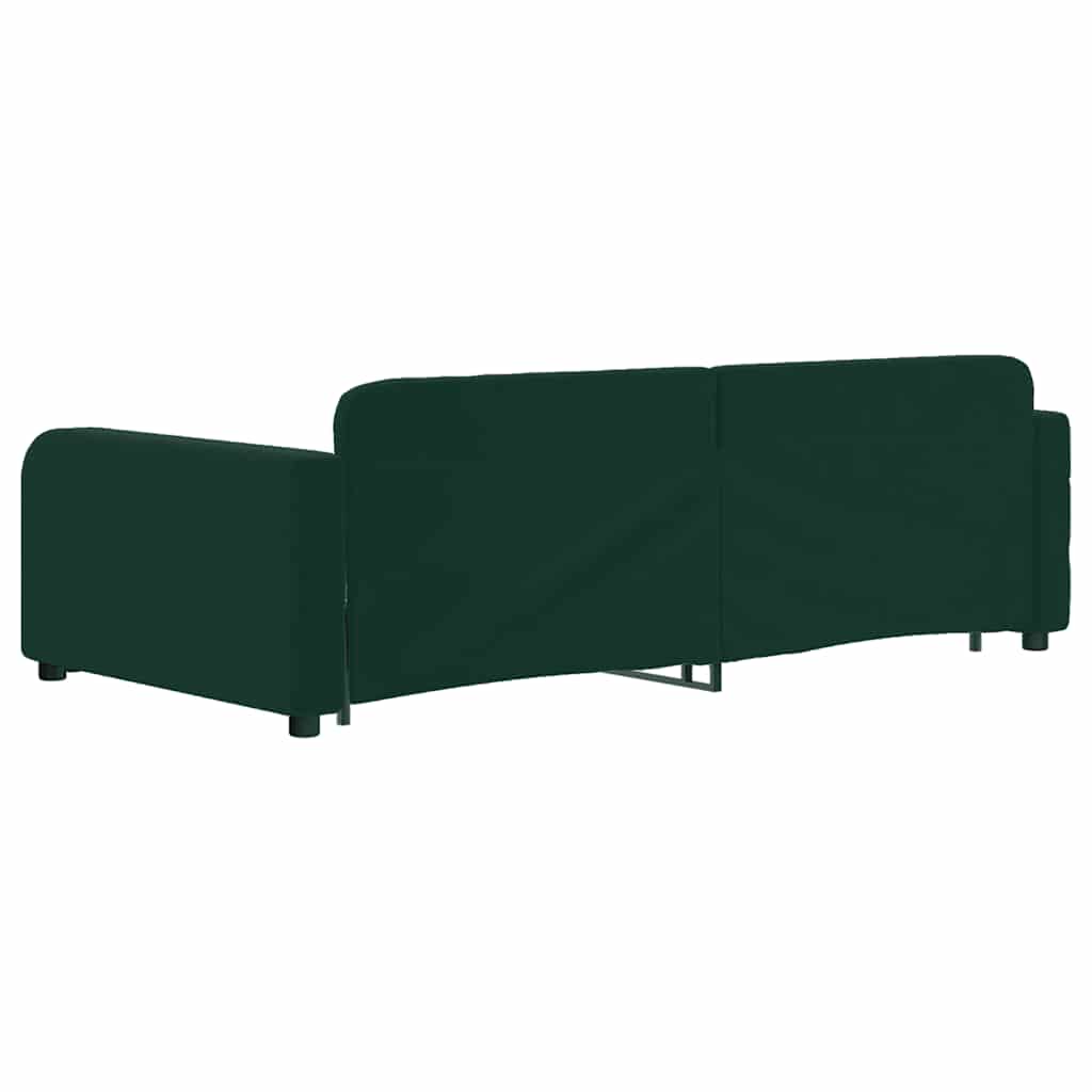 vidaXL Sofa rozsuwana, ciemnozielona, 100x200 cm, aksamit