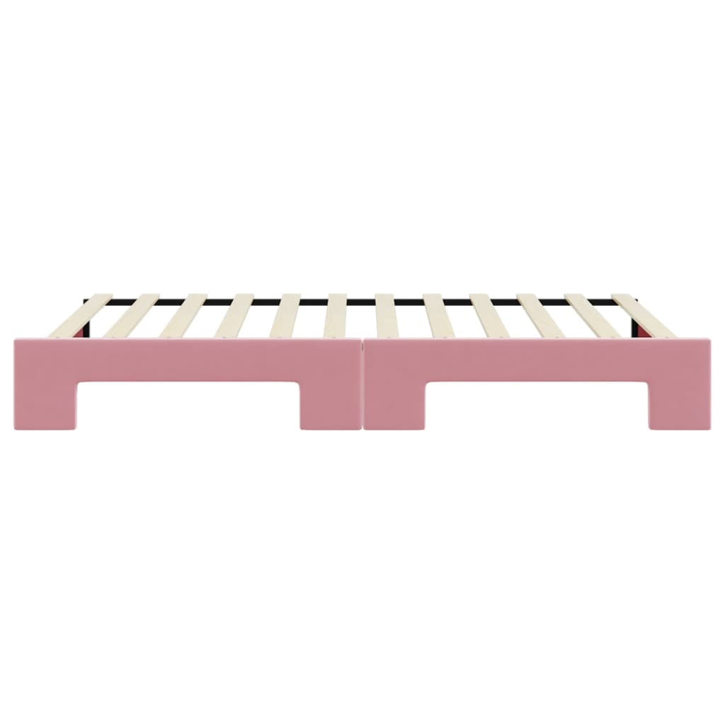 vidaXL Sofa rozsuwana, różowa, 100x200 cm, aksamit