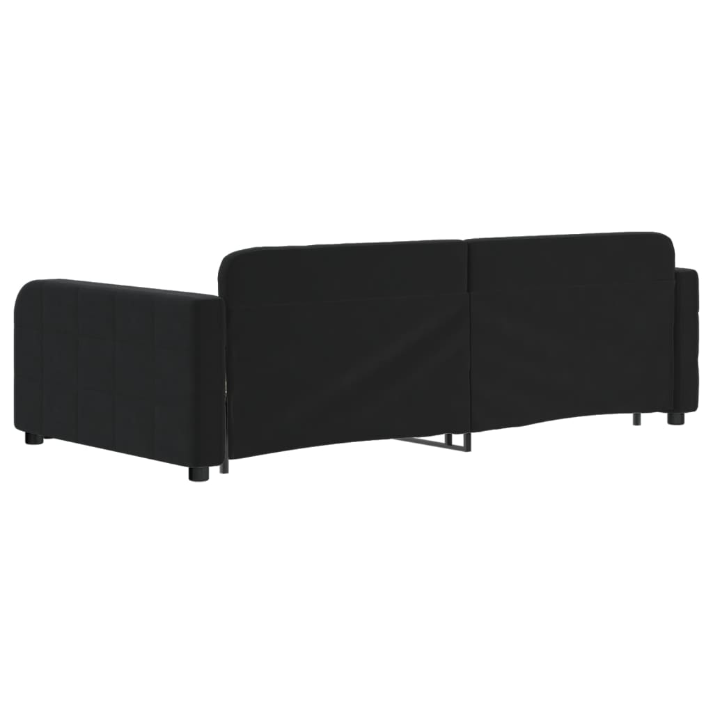 vidaXL Sofa rozsuwana, czarna, 100x200 cm, aksamit