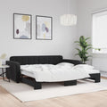 vidaXL Sofa rozsuwana, czarna, 100x200 cm, aksamit