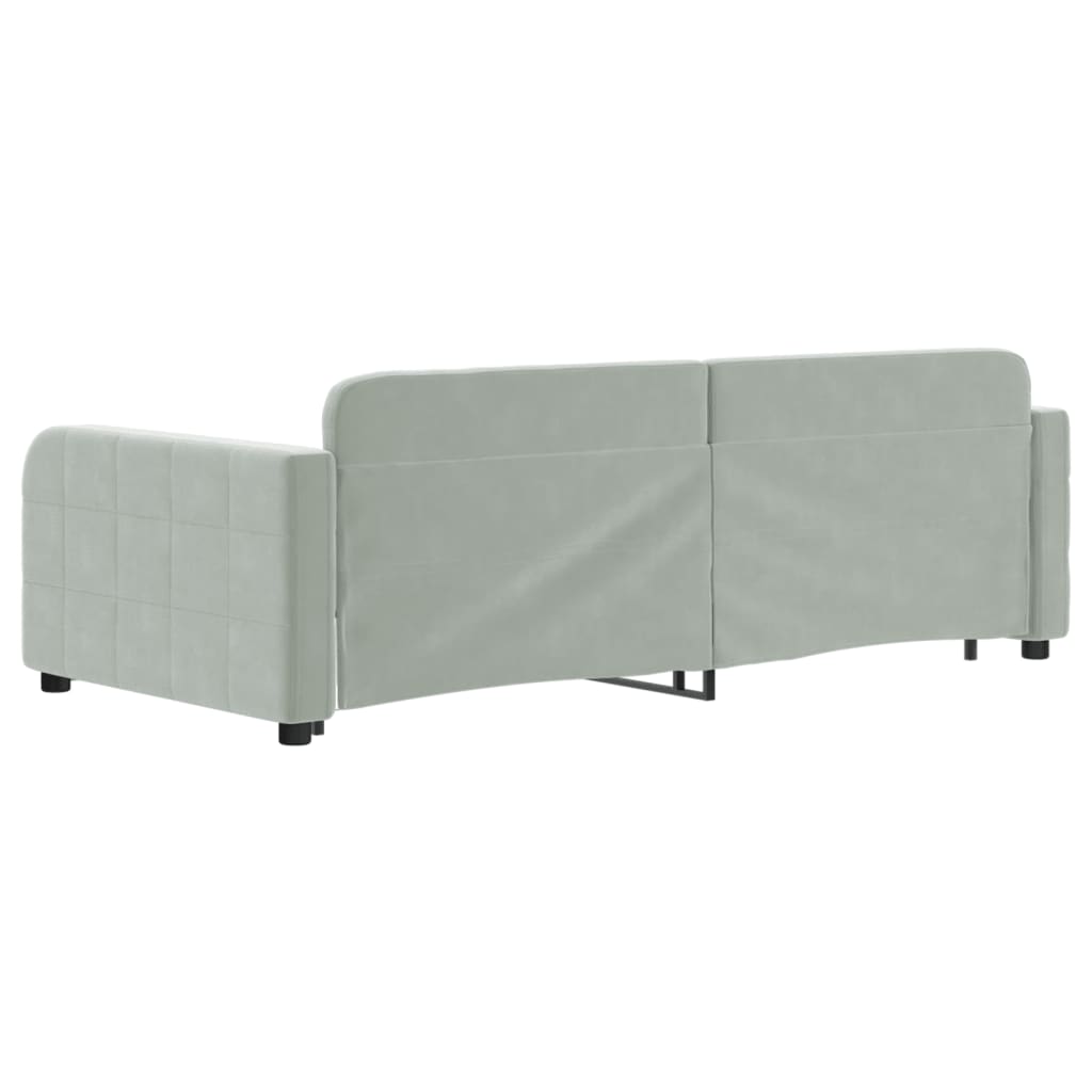 vidaXL Sofa rozsuwana, jasnoszara, 90x190 cm, aksamit
