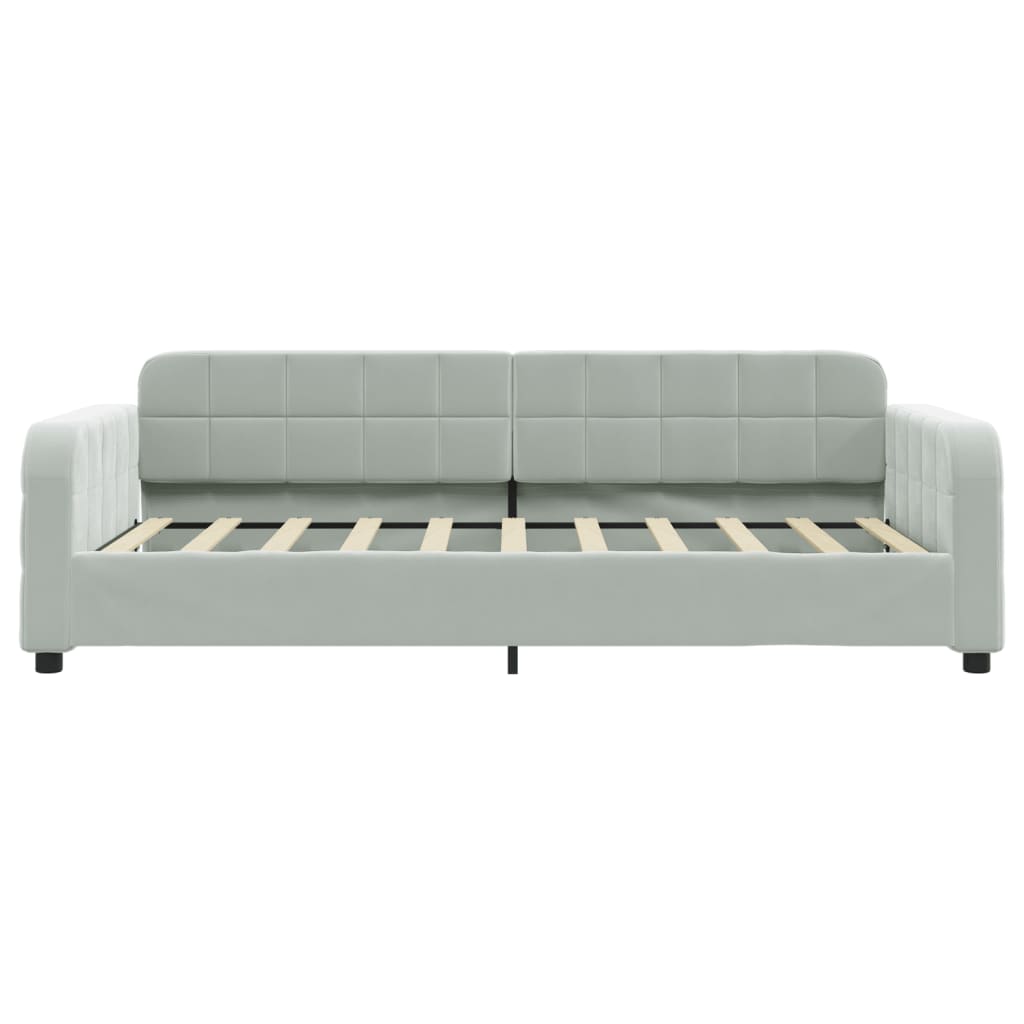 vidaXL Sofa rozsuwana, jasnoszara, 90x190 cm, aksamit