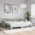 vidaXL Sofa rozsuwana, jasnoszara, 90x190 cm, aksamit