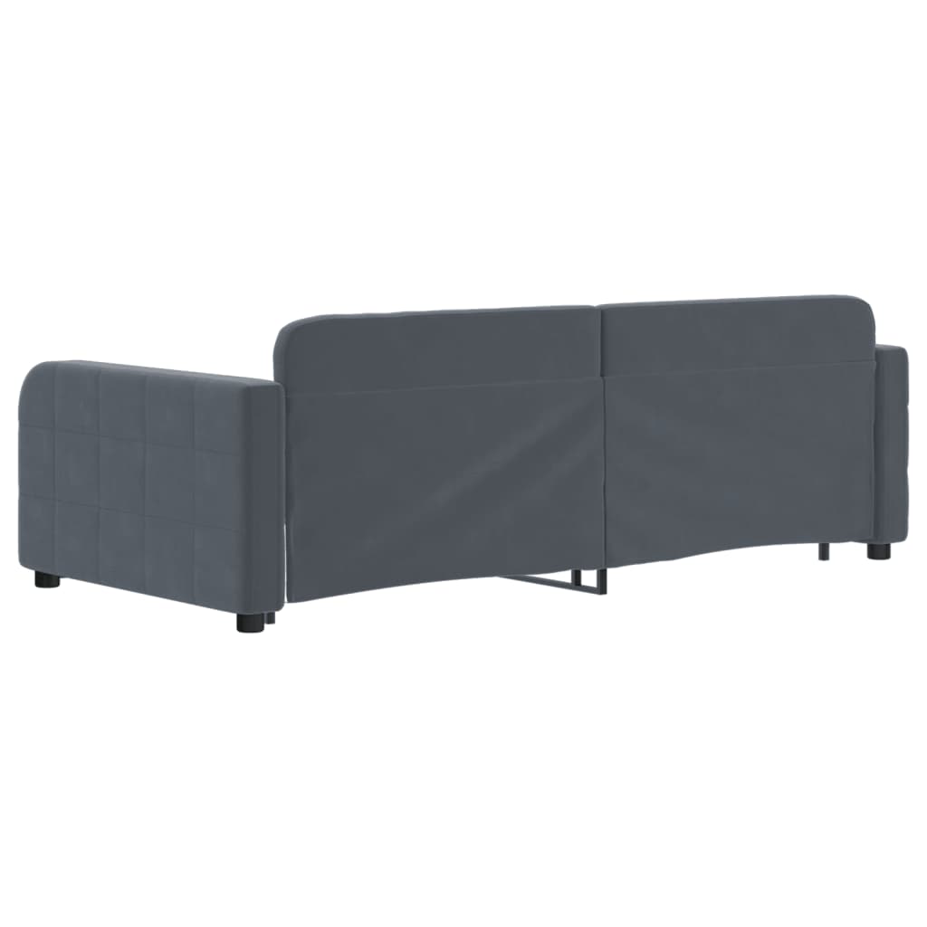 vidaXL Sofa rozsuwana, ciemnoszara, 90x190 cm, aksamit